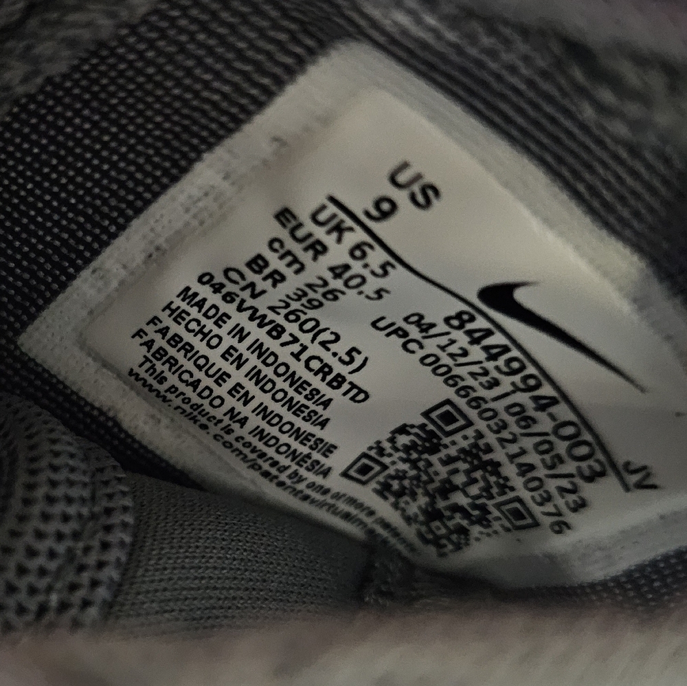 Nike Rosche One Cool Grey Pure Platinum NIB 844994 003 Womens 9 - Picture 9 of 9